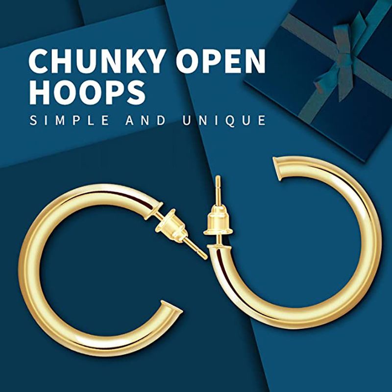 C-förmige Ohrmanschette 14K Ohrringe Creolen Schmuck_voghion.com