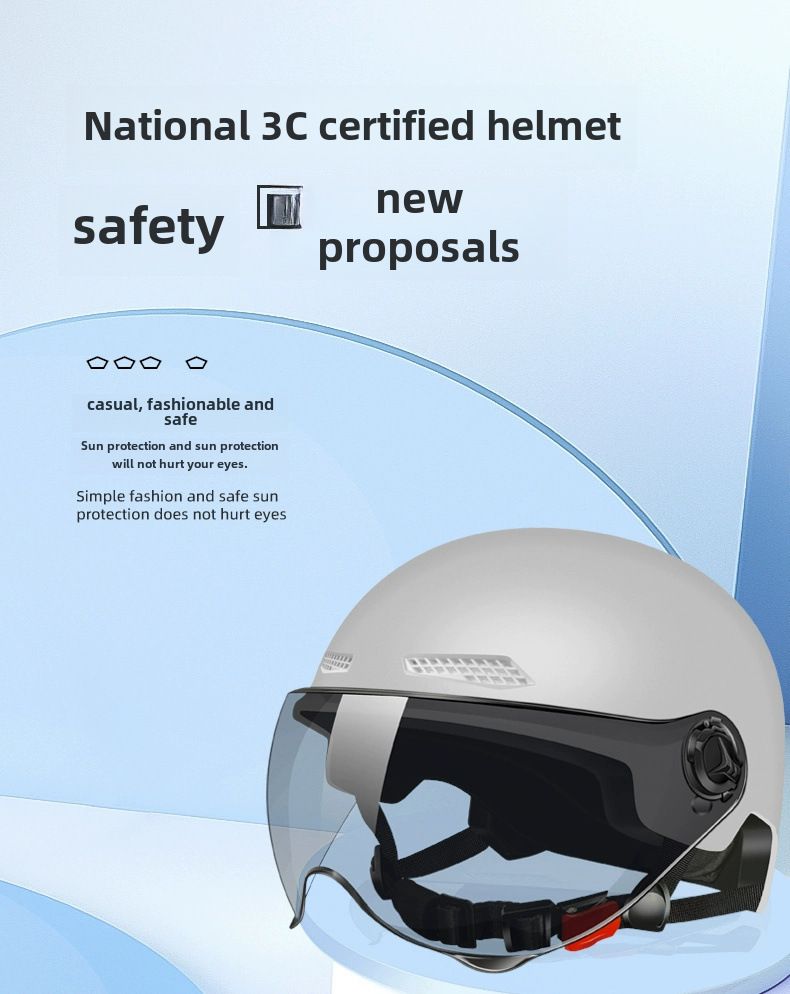 Casco per veicoli elettrici, protezione solare estiva da uomo e da donna, casco leggero per veicoli elettrici, mezzo casco_voghion.com