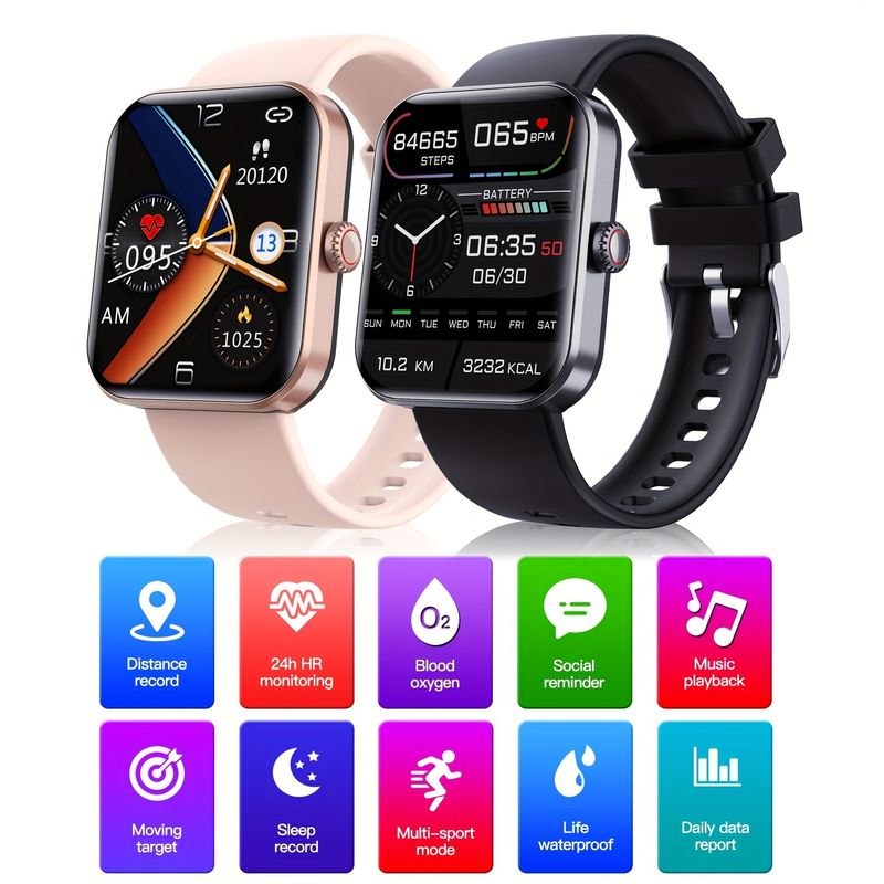 Blood Glucose Monitoring Smartwatch - Fitness Tracker With Blood Pressure, Blood Oxygen Tracking - Heart Rate Monitor | Calorie Step Counte_voghion.com