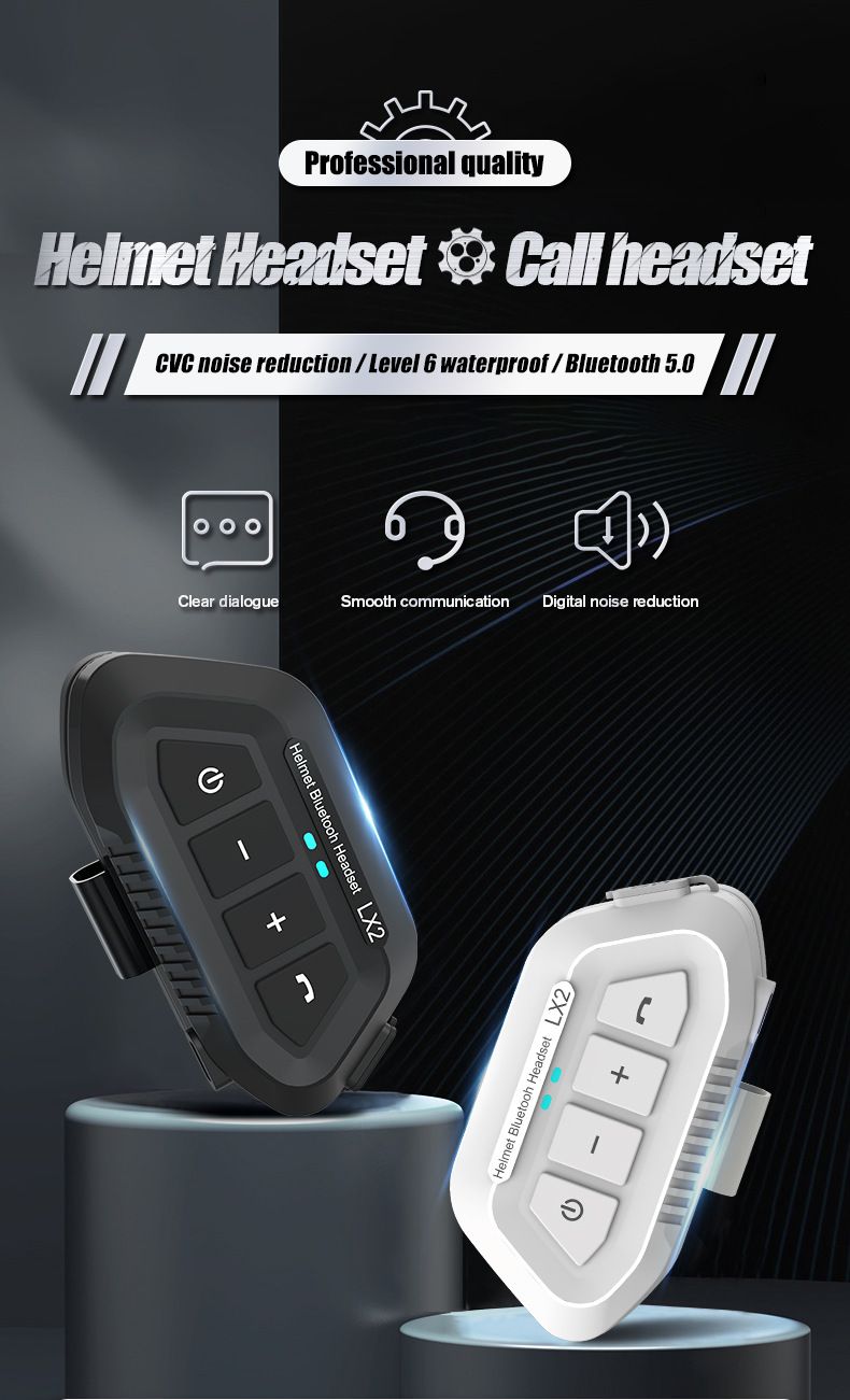 LX2 Motociklističke potpuno poluvodootporne bežične 5.3 Bluetooth slušalice za kacigu_voghion.com