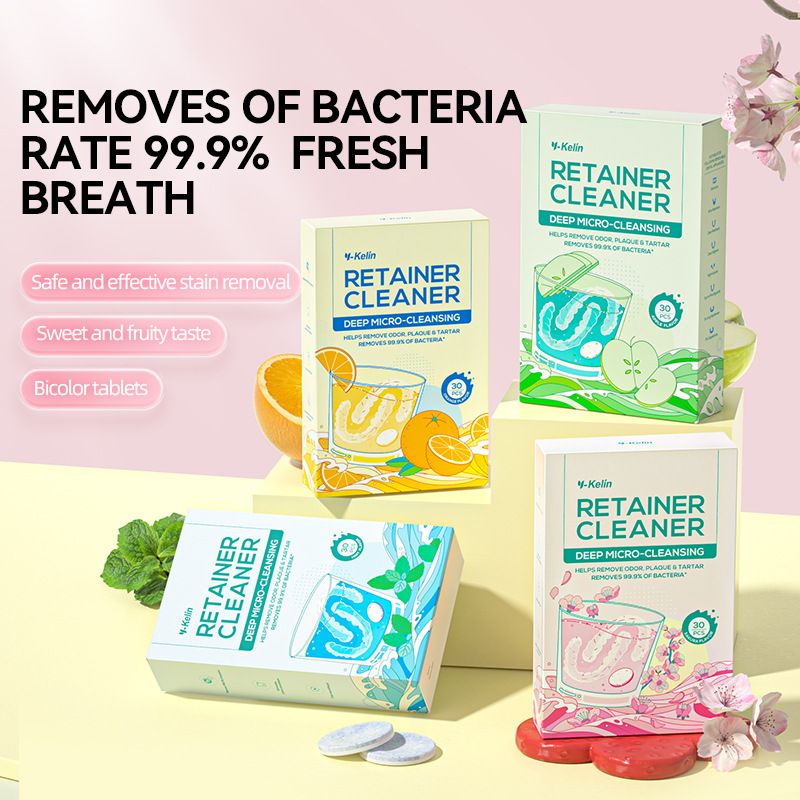 Retainer Unsichtbare Brausetabletten Kieferorthopädische Reinigung Zahnspangen Zahnfleckenentfernung Fruchtgeschmack Englisch_voghion.com