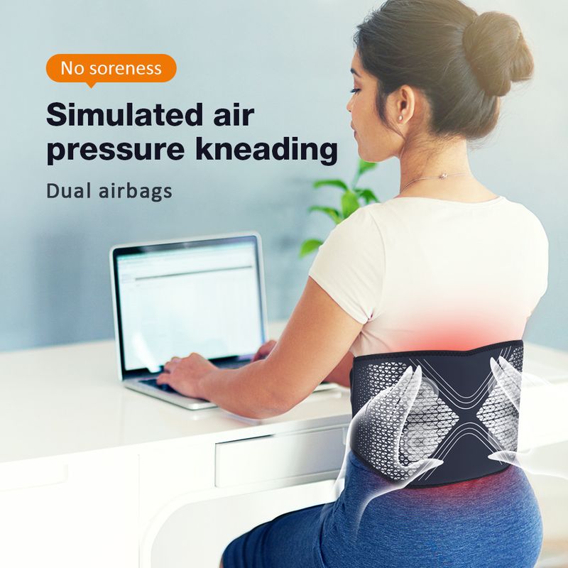 Graphene Taille Massager Elektrische Heizung Gürtel Vibration Heiße Kompresse Therapie Physiotherapie Lendenwirbelsäule Zurück Unterstützung Brace_voghion.com