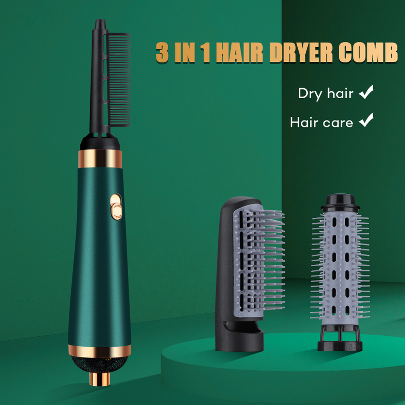 Multifunctional hair dryer One Auto Curling Step Hairdryer Electric Ion Hair Dryer Comb Hot Air Brush Styling Tool Barber Household _voghion.com