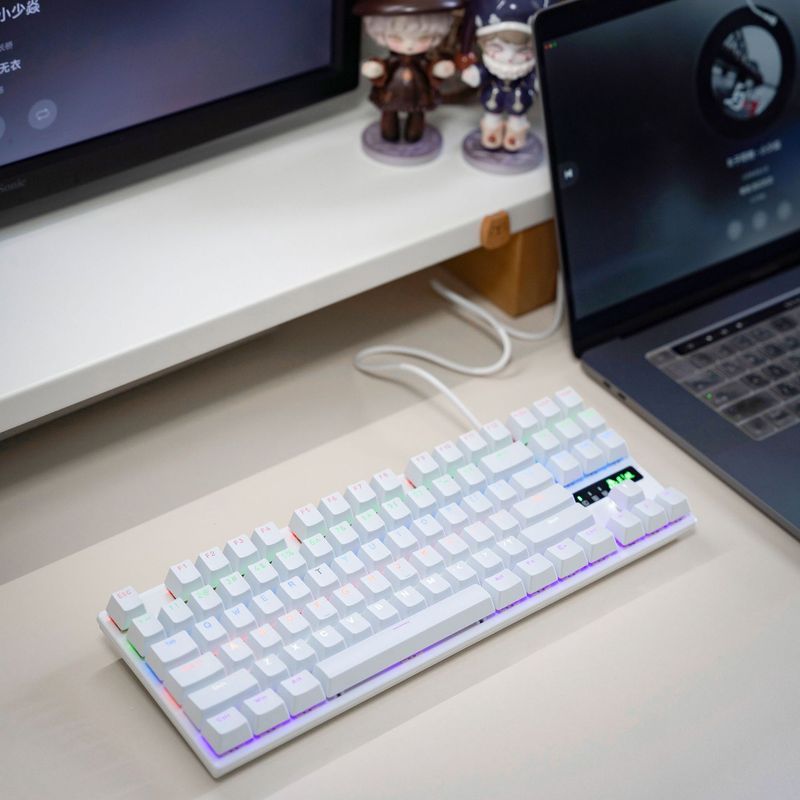 Keyboard Designer Ling Key Real Mechanical Keyboard Wired 87/104 Key Luminous Green And Black Tea Shaft Wired Keyboard_voghion.com