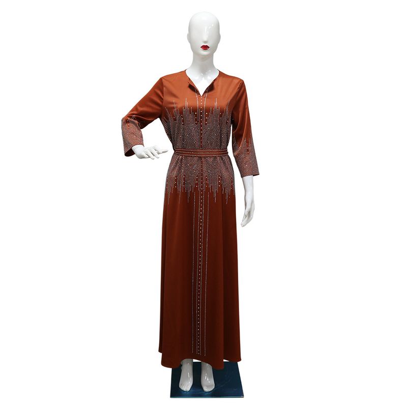 XQY500247 Vestido muçulmano marroquino com rosto forjado para o Oriente Médio, vestido árabe de Dubai, vestido de noite luxuoso e moderno com diamantes_voghion.com