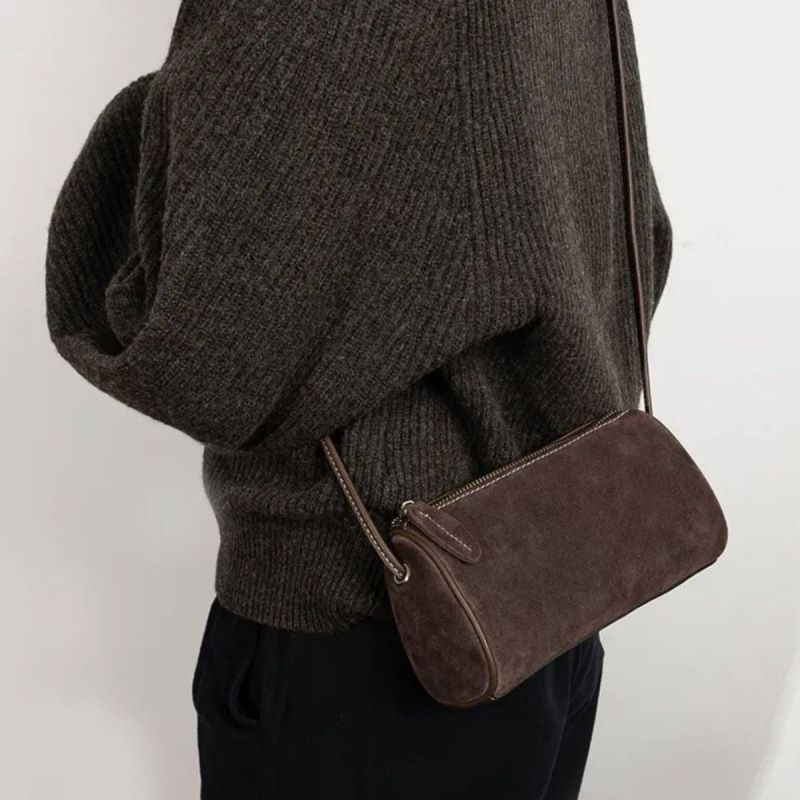 Borsa a tracolla singola in PU opaco, portapenne cilindrico, da donna, 2025, nuova nicchia, di alta qualità, semplice e alla moda_voghion.com