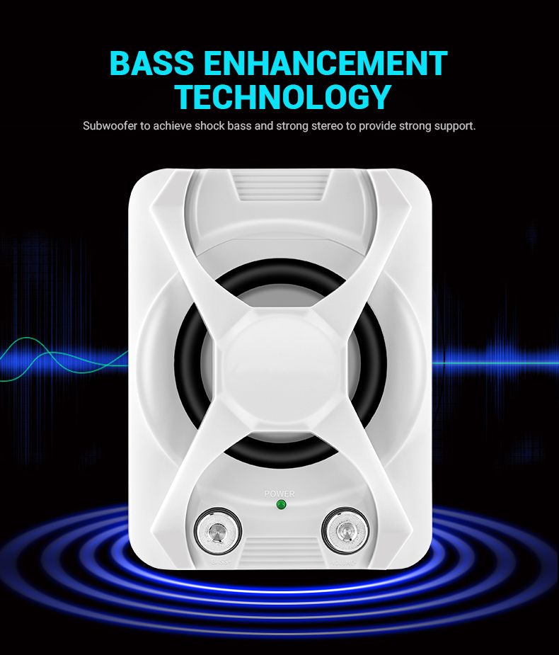 USB + AUX vadu datora zemfrekvences skaļruņu komplekts 5W + 3W * 2 basu pastiprināšanas stereo 2.1 datoram un tālrunim, skaļrunis_voghion.com