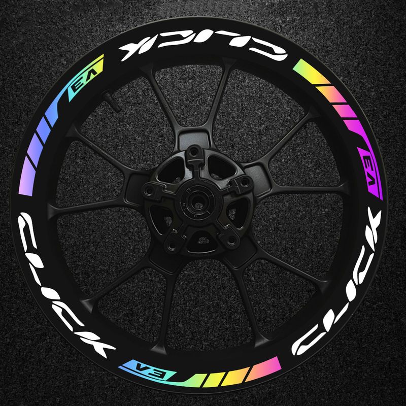 Suitable For Honda Click Series V2/V3 Waterproof Reflective Wheel Stickers, Modified Motorcycle Personalized Decoration_voghion.com