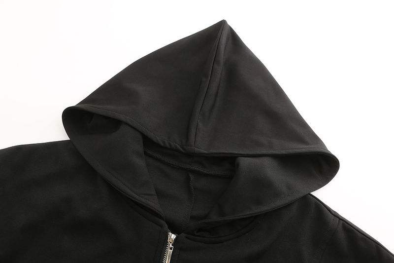 Abbigliamento da uomo Trench di media lunghezza Cappotto con cappuccio e cerniera irregolare da uomo_voghion.com