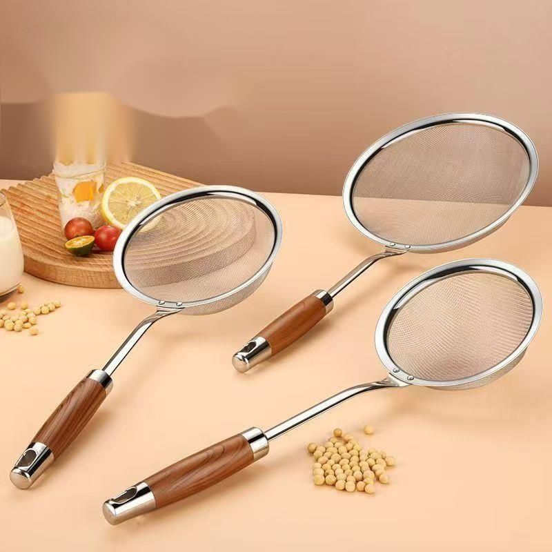 Stainless Steel Strainer Ultra-fine Oil Spoon Soy Milk Filter Mesh Household Food-grade Powder Sieve Tool_voghion.com