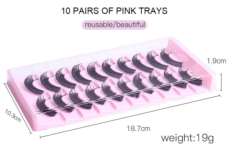 Lash extension set 10 pairs of large curly false eyelashes Natural eyelashes Thick black cotton false eyelashes_voghion.com