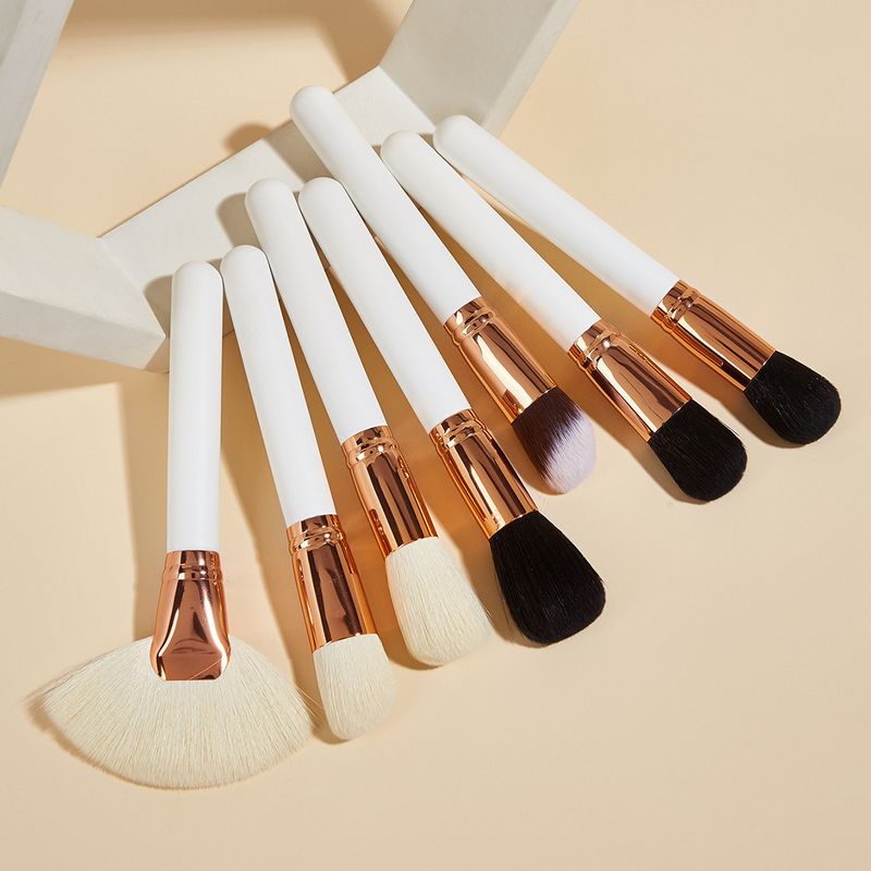 7 Makeup Brushes Platinum Set Large Brush Large Fan Brush Beauty Tools GUJHUI_voghion.com