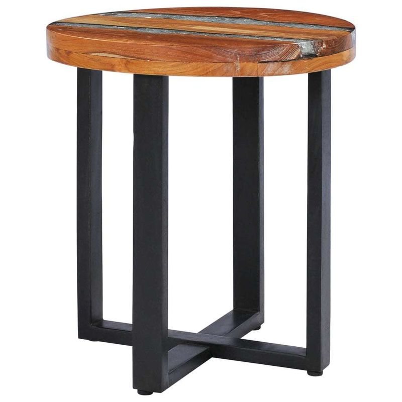 Coffee Table 15.7"x17.7" Solid Teak Wood and Polyresin_voghion.com