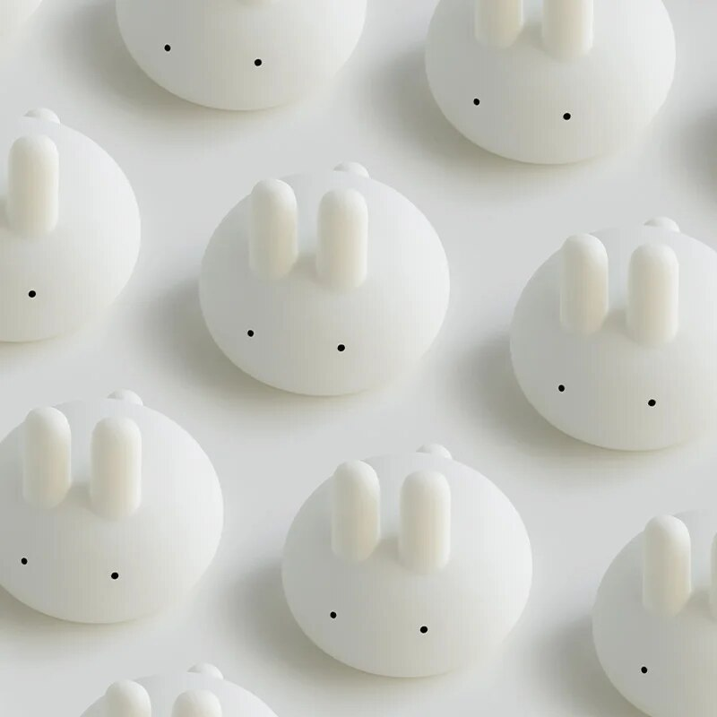 Luz nocturna recargable de silicona suave con temporizador, iluminación para bebé, regalo para mamá, decoración de dormitorio para niños, lámpara bonita de conejito para novia_voghion.com