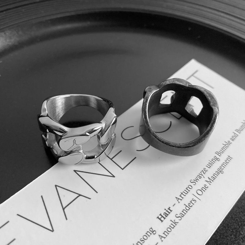 Cuban Titanium Steel Casting Ring Fashion Simple Hot-Selling Style_voghion.com