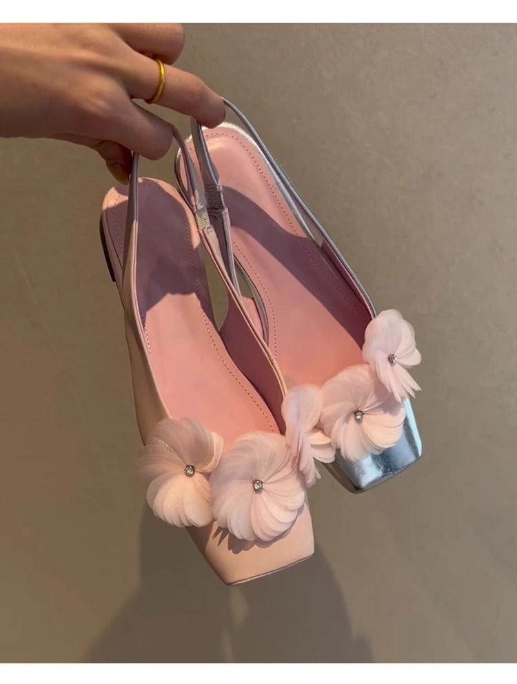 Oberbekleidung im Feenstil in Schaffell-Version, geschlossene Zehenschuhe für Damen, schöne flache Schuhe, sanfte Blumen-Sandalen zum Hineinschlüpfen_voghion.com