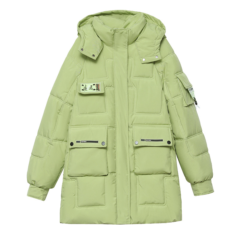 Damen Warme Jacke Wattierte Jacke im langen Winter Neue Dicke Winddichte Warme Wattierte Jacke Ausländische Luft Wattierte Jacke_voghion.com