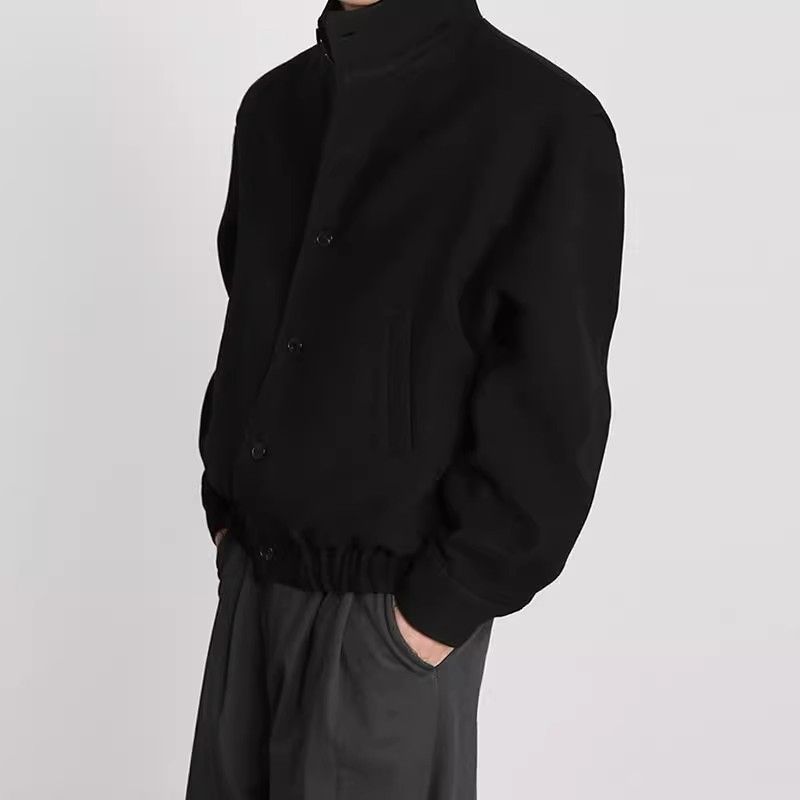 Nuovo autunno e inverno retrò appeso in lana con spalle larghe colletto da baseball giacca da uomo alla moda completo esterno_voghion.com