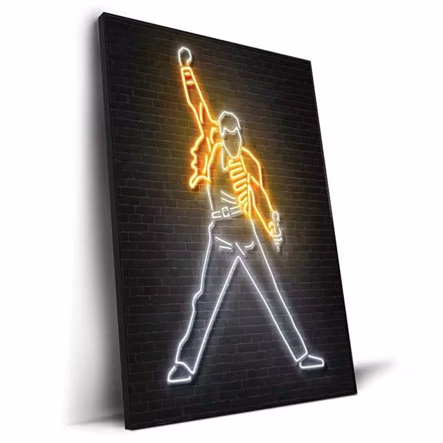 New Abstract Neon Light Design Rapper Poster Hip Hop Wall Art Graffiti Decorative Painting_voghion.com
