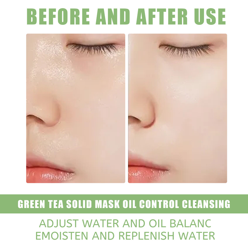 EELHOE Gréngen Téi Solid Oil Control Cleaning Akne Replenishing Moisturizing Gesiichtsmaske Stick_voghion.com