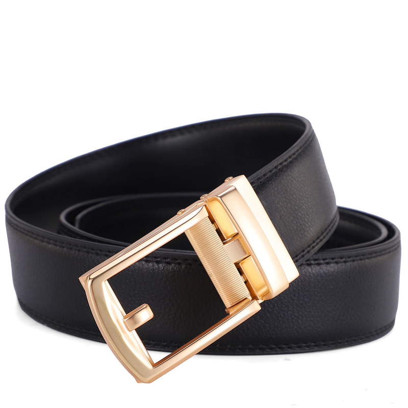 2024 New Fashion Versatile Leather Belt Men's Automatic Buckle Belt Cowhide Belt False Needle Buckle Belt_voghion.com