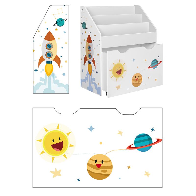 Toy Organiser Children’s Bookshelf 3Shelves Removable Storage Box Wheels GKR41WT_voghion.com