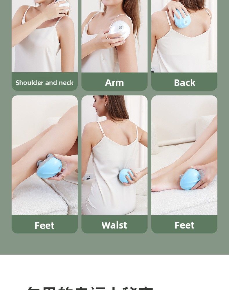 Mini Handheld Multifunctional Head Multi-Point Stimulation Smart Body Kneading Massager Factory Direct_voghion.com