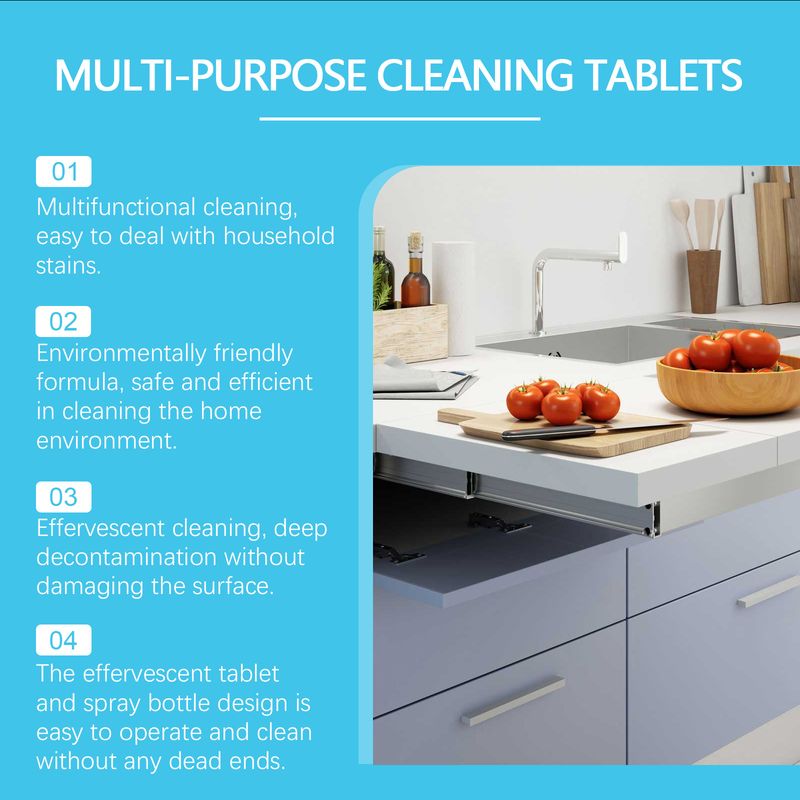 Jaysuing Multi-Purpose Cleaner Multi-Purpose Cleaning Effervescent Tablet Mild Decontamination Grease Odor Cleaner_voghion.com