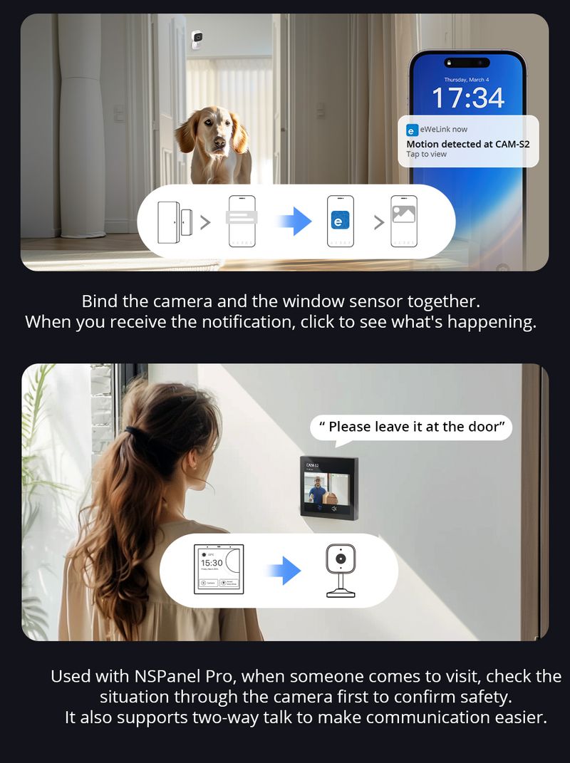 SONOFF CAM Slim Gen2 1080P HD WiFi Smart Security Camera Two-Way Audio Scene kage with Sonoff Devices via eWek APP_voghion.com