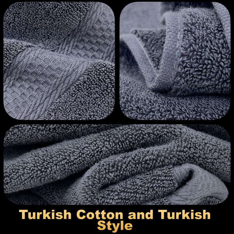 Set di 6 asciugamani da bagno in 100% cotone - Super assorbenti e morbidi - Include asciugamano da bagno, asciugamano per le mani e salvietta - Per uso domestico e SPA di lusso_voghion.com