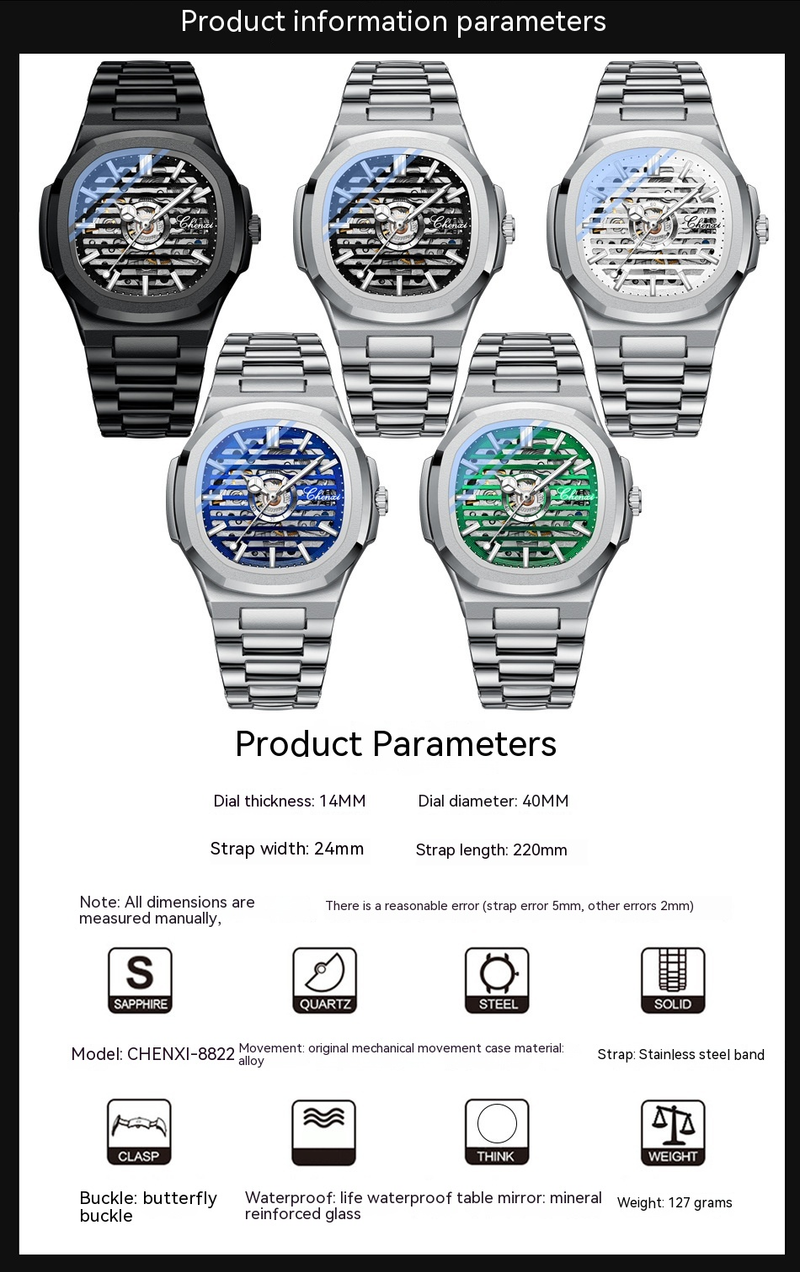 New Watch CHENXI Fashionable New Fully Automatic Mechanical Watch High-end Brand Watch Men's Waterproof Luminous Mechanical Watch_voghion.com