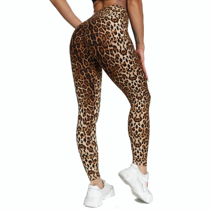 Women's yoga Pants Leopard Print Large Size Printed Pocket Slim Butt Lifting Sports Yoga Pants Leggings XY6645_voghion.com