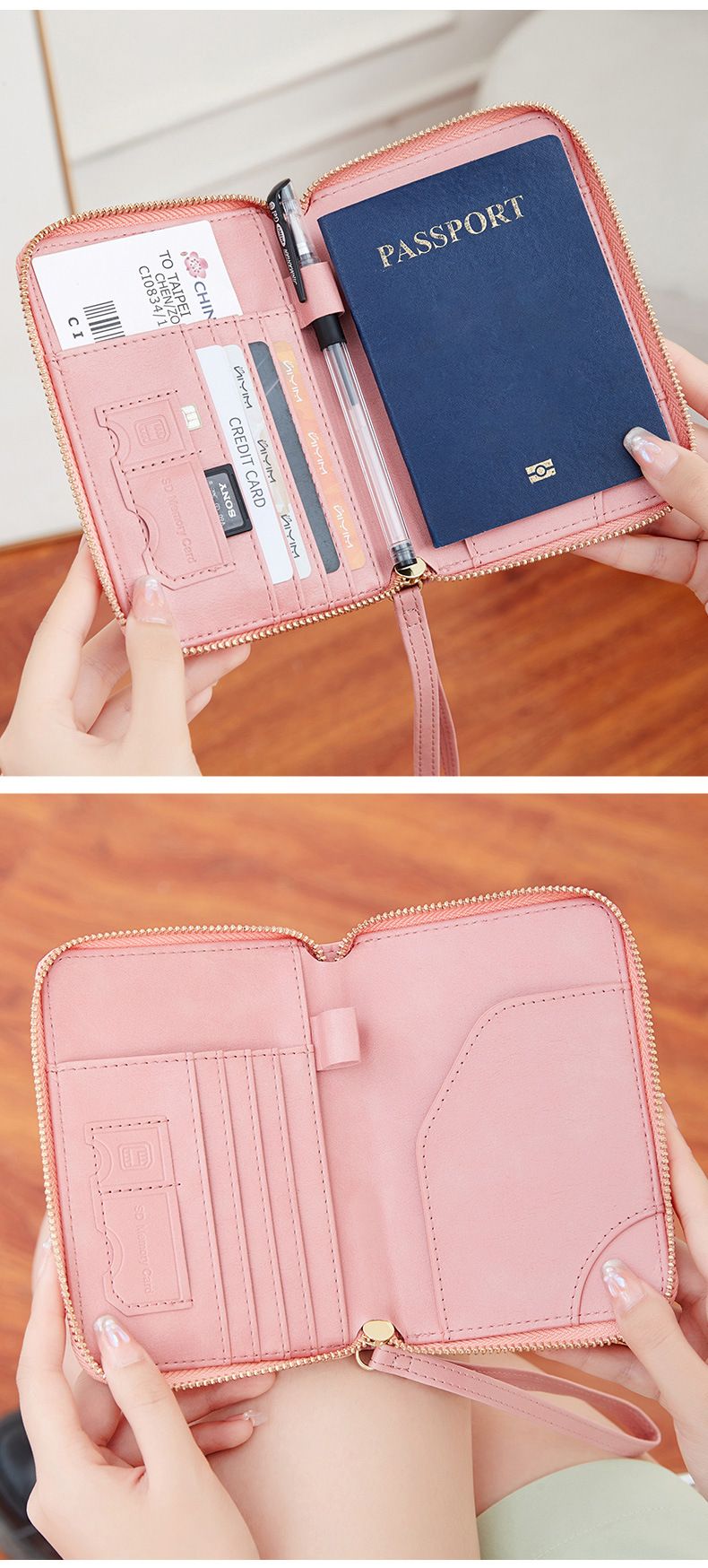 Women's Wallet & Men's Wallet Rfid Antimagnetic Passport Bag Zipper Short Passport Holder Multifunctional Travel Storage Certificate Bag_voghion.com