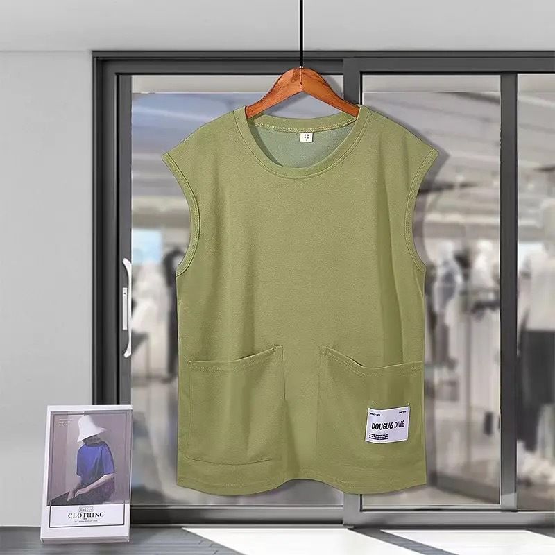 Maglietta senza maniche con gilet multitasche estivo, nuova, versatile, casual, da uomo_voghion.com