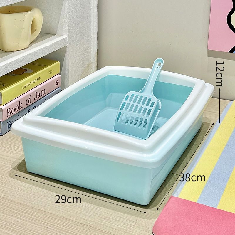 Toilette semichiusa con vassoio quadrato e paletta, lettiera per gatti, negozio di animali_voghion.com