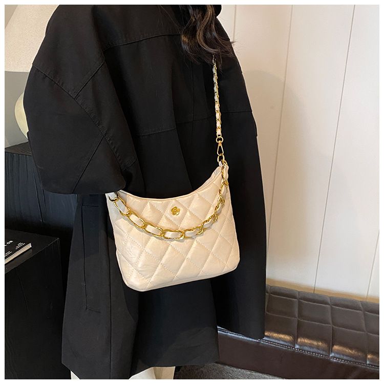 Line Chain Ba dla kobiet 2024 New Hih End, Niche Fashion, Sinle Shoulder Crossbody Ba, Versatile Texture, Bucket_voghion.com
