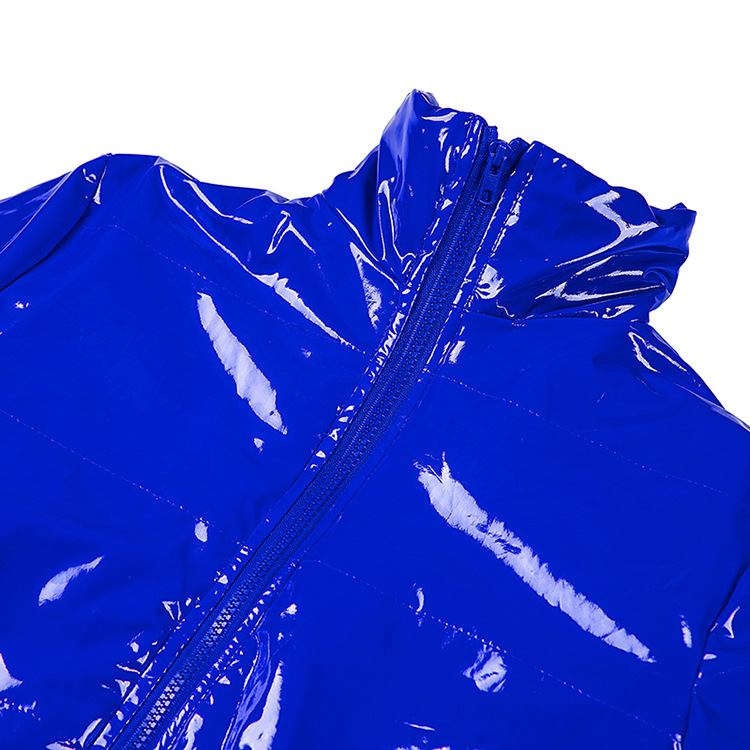Giacca imbottita in pelle PU brillante da donna, giacca calda, nuovo cappotto solido autunnale e invernale_voghion.com