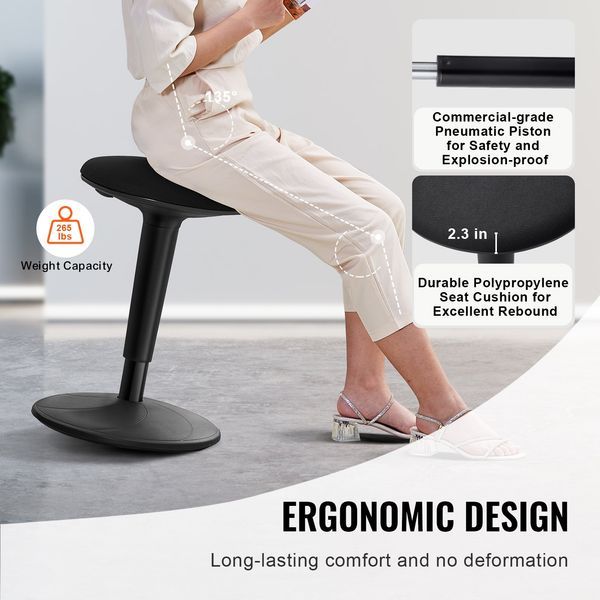 Wobble Chair, Height-Adjustable (21.7-28.3') Active Chair, Flexible Seating Wobble Stool Made Of Iron Improves Focus & Posture, Ideal For Schoo_voghion.com