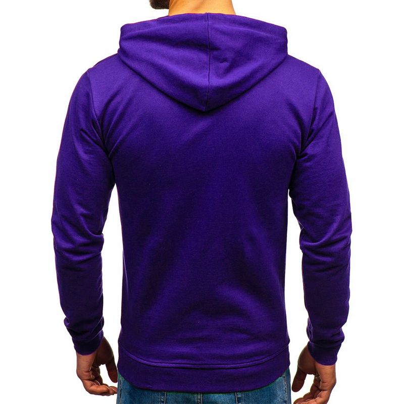 Lockerer Herrenpullover Einfarbiger Kapuzenpullover für Jugendliche_voghion.com