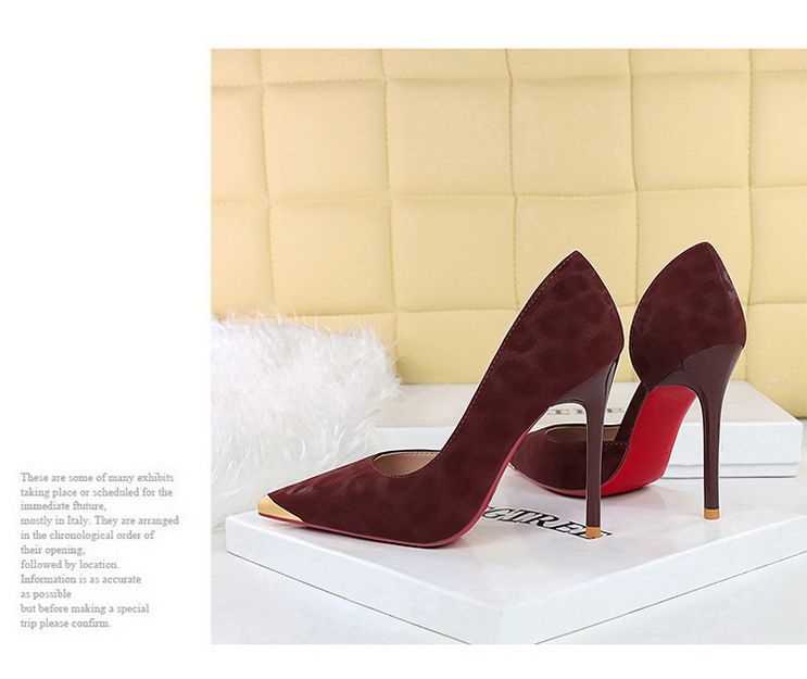 pointed Metal Side Air Shallow Mouth Single Shoes Women's Leopard Print One Pedal Stiletto High Heel Women's Shoes_voghion.com