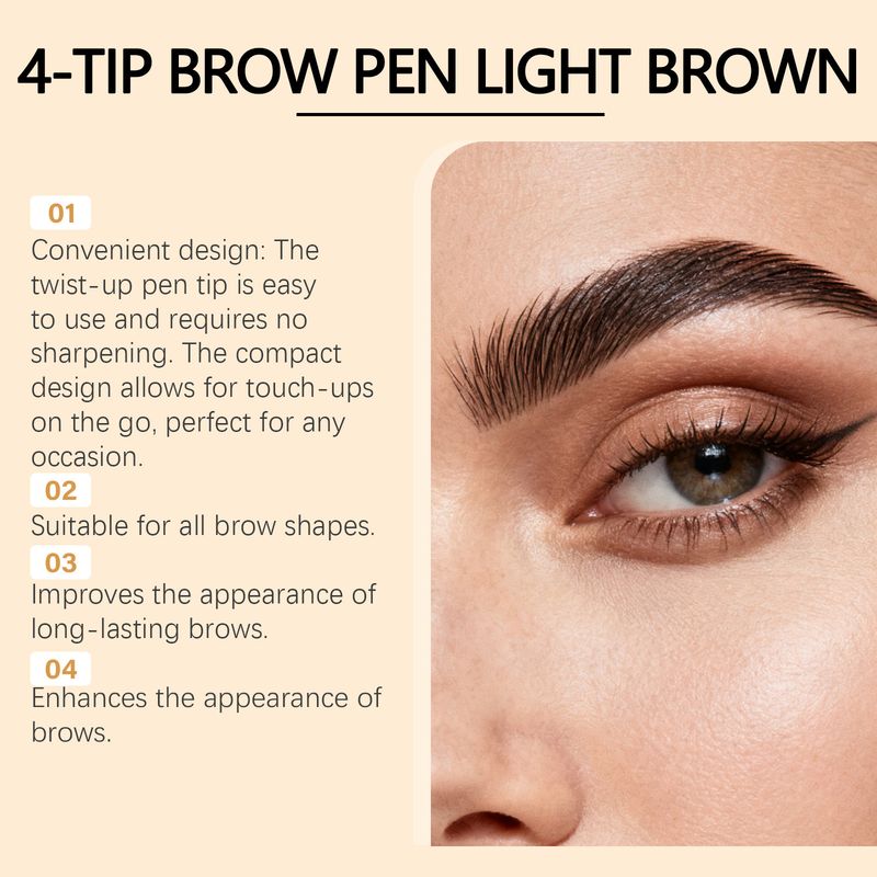 ZEPHOCO Natural Four-Pronged Eyebrow Pencil Black Three-Dimensional Color Rendering No Smudge Coloring Suitable For_voghion.com