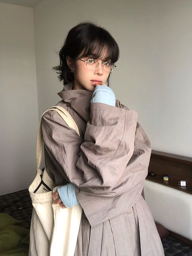 Abbigliamento da donna Sherlock Genius Girlfriend High Intelligence Retro Colletto alto Trench Semplice Neutro Pendolarismo Elegante Niche Cappotto_voghion.com