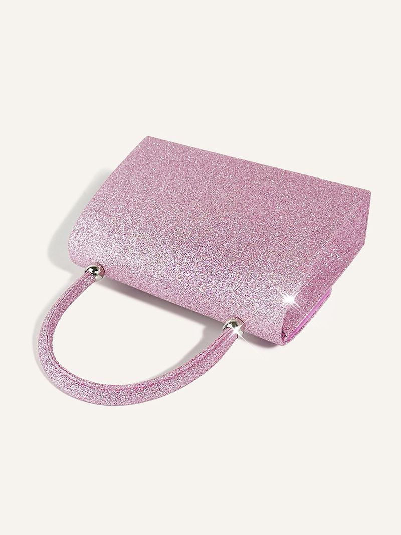 Aftonväska Glänsande Strass Rosett Handväska Glänsande Glitter Niche Casual Väska_voghion.com