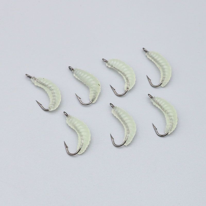Lure With Hook Bread Worm 20mm 0.45g Bionic Hooked Maggot Soft Bait Set_voghion.com