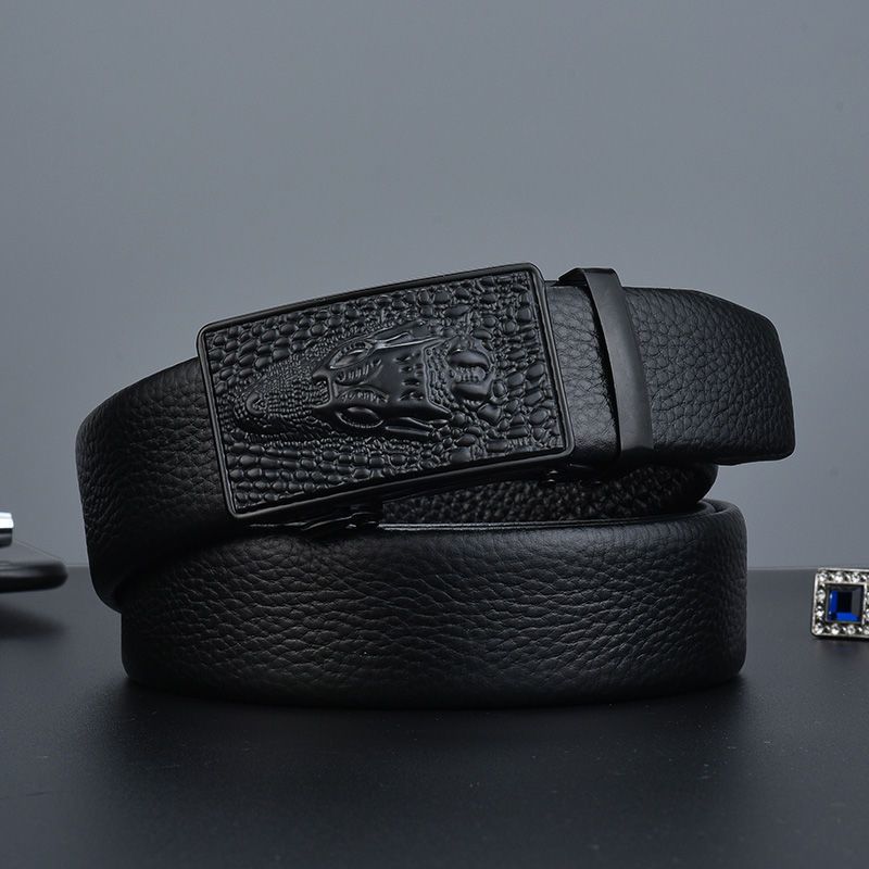 HOT DINISITON Men's Automatic Crocodile Pattern Buckle Fashion High Quality Leather Belt_voghion.com