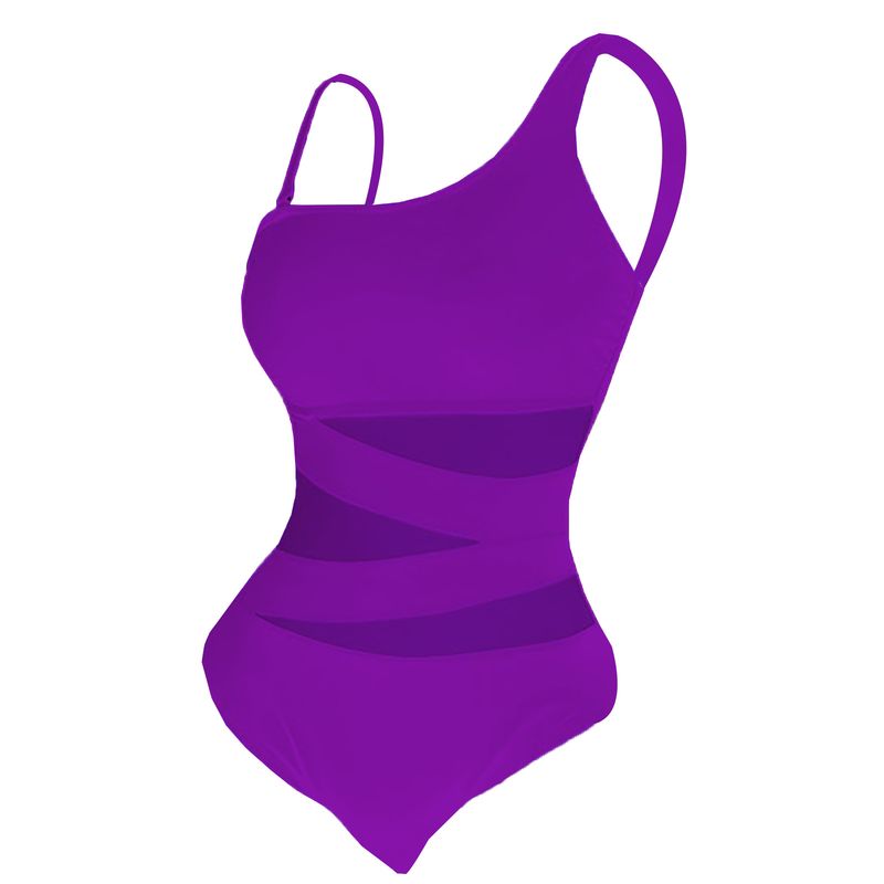 Women's Clothing One Piece Swimsuit Thin Strap Oblique Shoulder Conservative Bikini_voghion.com