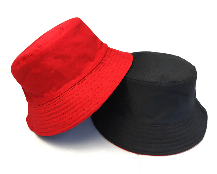 Black Solid Dots Bucket Hat Two Side Wear Unisex Simple Bob Caps Hip Hop Gorros Men Women Panama Cap Beach Fishing_voghion.com