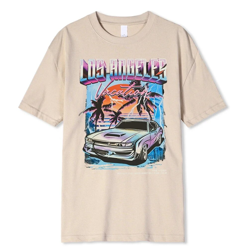 Los Angeles Vacation printing Men Oversized Loose Clothes Street Cotton T Shirts Fashion T-Shirts Casual Brand Tshirt_voghion.com