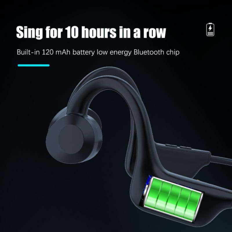 Earphones Wireless Bluetooth Bone Conduction Headphones Neckband Sport Headset with TF Card MP3 Player For Android IOS_voghion.com