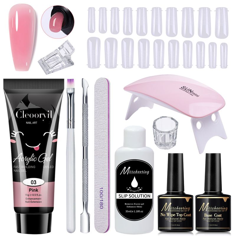 15ml 11-Piece Mold Brush Nail Extension Set Crystal Gel_voghion.com